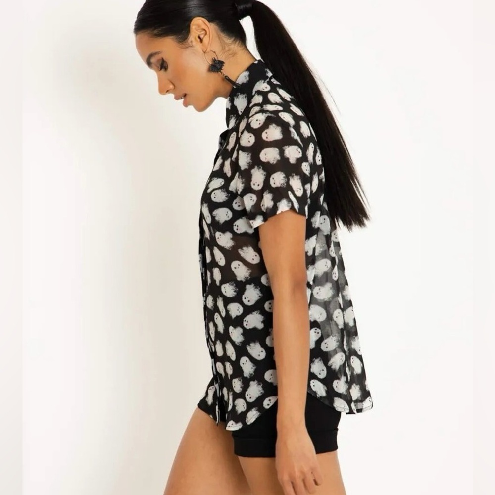 BlackMilk Ghosties Cute As A Button Shirt - Picture 2 of 6